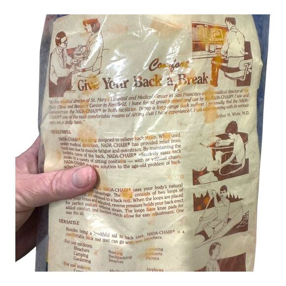 Nada Chair BackSling Adjustable Back Support Posture Pain Relief Rainbow Vintage - Picture 6 of 8